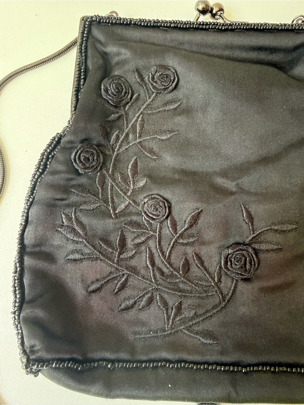 Black Embroidered Evening Crossbody Bag - Picture 2 of 4
